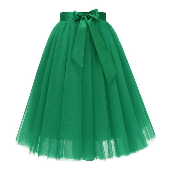 Daznico Elegant Layered Skirt with Waist Belt Flowy Hem A Line Party Skirt for and Evening Events,Mardi Gras Clothing,Mardi Gras Skirt,L