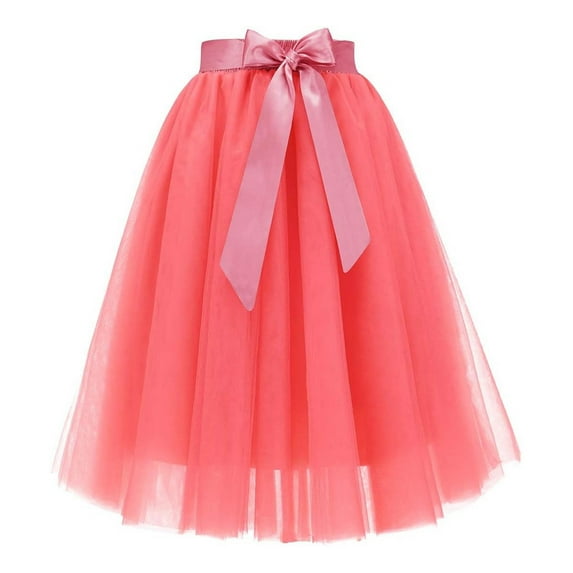 Daznico Elegant Layered Skirt with Waist Belt Flowy Hem A Line Party Skirt for and Evening Events,Mardi Gras Clothing,Mardi Gras Skirt,S