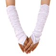 thumbnail image 1 of Daznico Elegant Satin Opera Long Stretch Elbow Length Formal Evening Party Mitten with Finger Slit and Ruffle Design,Mardi Gras Clothing,One Size, 1 of 4