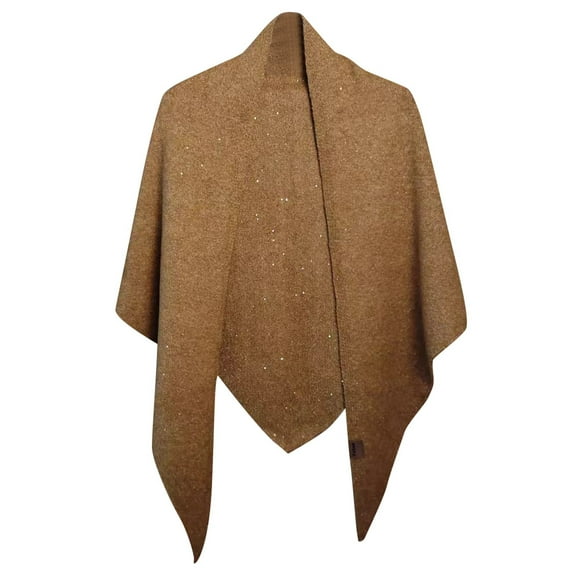 Daznico Elegant Solid Color Sequin Triangle Shawl Wrap for Evening Party And