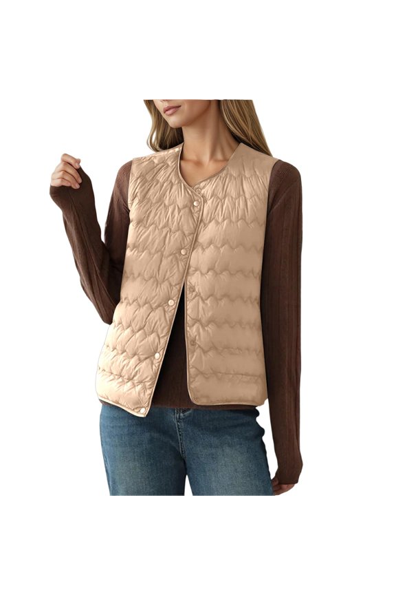 Fall/Winter Lightweight Down Vest – Warm Outerwear,Womens Vest,Jackets for Women,4XL