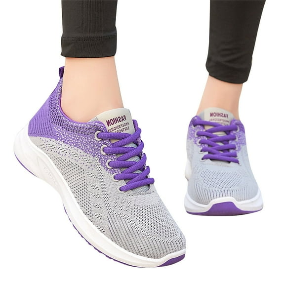 Daznico Fashion Autumn Women Sneakers Flat Bottom Lightweight Comfortable Mesh Breathable Lace Up Colorblock Design Casual Style(Color:,Size:8)