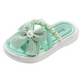 thumbnail image 1 of Daznico Fashionable Girls Slippers with Soft Sole Comfortable Bow Tie Pearl Design for Children Beach and Home Wear,9-9.5 Years, 1 of 7