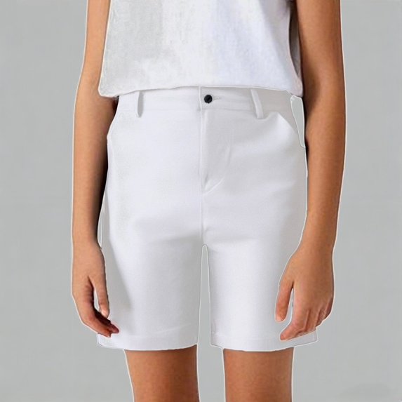 Daznico Flat Front Chino Shorts for Boys Girls School Uniform Casual Formal 5-Inch Mid Length Shorts with Pockets,11-12 Years
