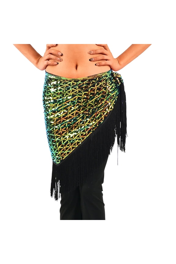 Fringe Skirt with Sequins for Belly Dance Performance and Party,Mardi Gras Clothing,Mardi Gras Skirt,One Size