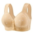 thumbnail image 1 of Daznico Front Closure Bras for Older Women Gathering Plush Size Bras Thin Cup Wireless Bras Full Coverage T-Shirt Bralettes,Size 42, 1 of 5