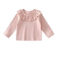 thumbnail image 1 of Daznico Girls' Autumn Lace Collar Innerwear Baby Spring and Autumn Pure Top T Shirt Fresh Outerwear Base Layer,4-6 Months, 1 of 3