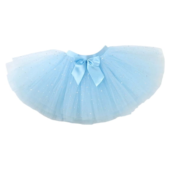 Daznico Girls Carnival Dance Tutu Skirt with Glitter Sequins Layered Ballet Performance Skirt for Kids Party Play Pretend Dress Up,Mardi Gras Clothing,9-12 Years