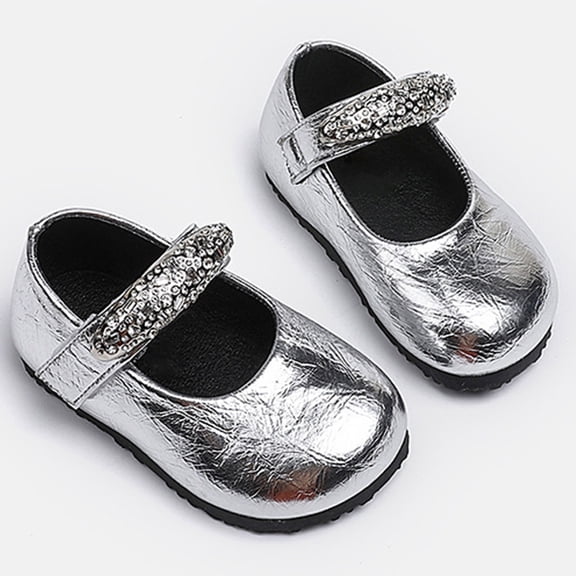 Daznico Girls Casual Sandals Comfortable Soft Sole Lightweight Breathable Shoes with Rhinestones for Everyday Wear Toddler Kids,5-5.5 Years