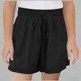 thumbnail image 1 of Daznico Girls High Waist Drawstring Casual Shorts Soft Stretchy Elastic Waist Everyday Comfortable Summer Playwear,11-12 Years, 1 of 6