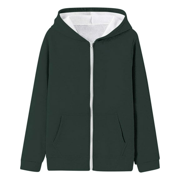 Daznico Girls Hooded Zip Up Sweatshirt Outerwear Casual Fall Jacket for Teen Youth,6-7 Years