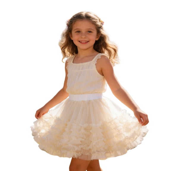 Daznico Girls Party Dress Tiered Skirt Gradient Color Flared A Line Tutu for Toddler Kids Play Celebration,Mardi Gras Clothing,Mardi Gras Skirt,2-3 Years