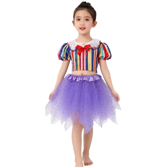 Daznico Girls Tutu Skirt with Polka Layered Party Dress for Dance Performance And,Mardi Gras Clothing,Mardi Gras Skirt,3-8 Years