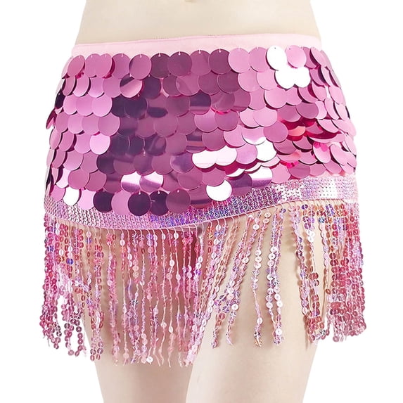 Daznico Gleaming Sequin Fringe Party Skirt for – Sparkly Flapper Style Mini Skirt for Evening Events and Celebrations,Mardi Gras Clothing,Mardi Gras Skirt,One Size