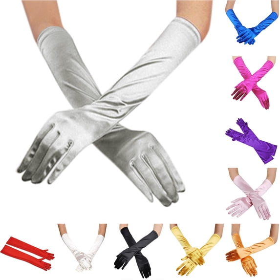 Daznico Gloves Womens Prom Opera Gloves Satin Wedding Long Bridal Evening Party Gloves/Mittens