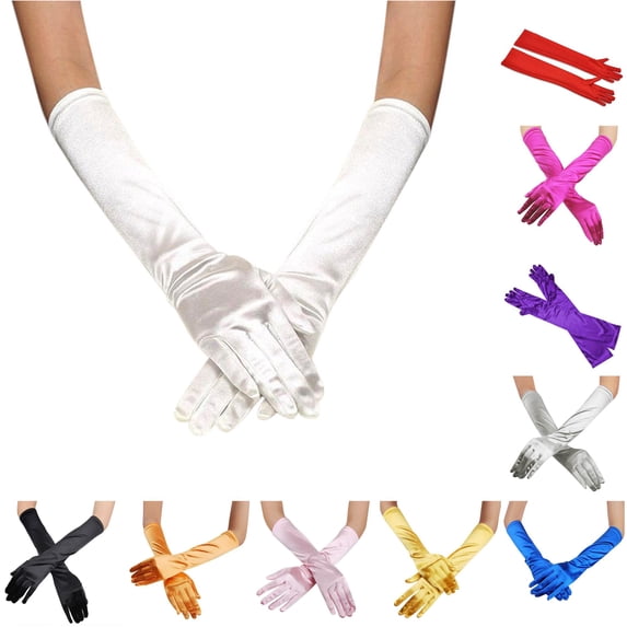 Daznico Gloves Womens Prom Opera Gloves Satin Wedding Long Bridal Evening Party Gloves/Mittens