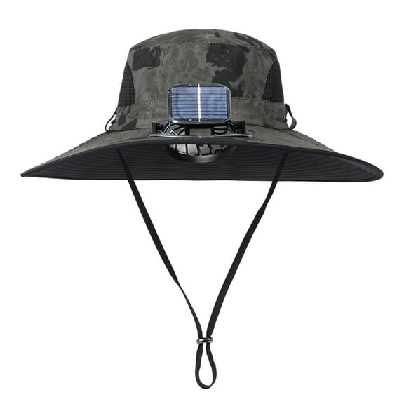 Daznico Hat with Fans Solar Power,Solar Fan Hat, Wide Brim Sun Hat with Solar Fan Wide Brim Solar Fan Outdoor Fishing Hat Solar USB Charging Solar Fan Hat,Hat with Solar Fans Built in,Hat with Fans