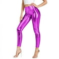 thumbnail image 1 of Daznico High Waist Shiny Leggings for Stretchy Workout Pants Glossy Metallic Textured Yoga Tights with Gold Print Fashionable Casual Wear,Mardi Gras Clothing,XL, 1 of 5
