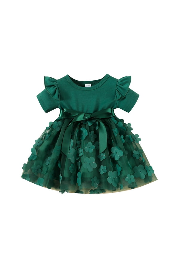 Bodysuit Tutu Dress Baby Girl Romper Dress Toddler Solid Color Tule Skirt Baptism Holidays Outfits,6-9 Months