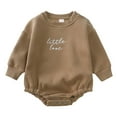 thumbnail image 1 of Daznico Girls Long Sleeve Pullover Letter Printing Romper Sweatshirt Bodysuits Romper,9-12 Months, 1 of 9