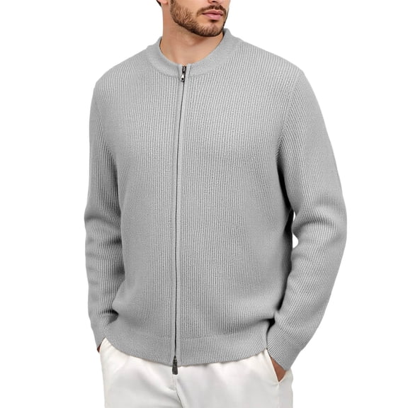 Daznico Jackets for Men,Big Tall Sweater Coat Long Sleeve Thermal Knit Cardigan Jacket with Zipper for Warmth and Comfort In Cold Weather,Mens Winter Coats,Size:S