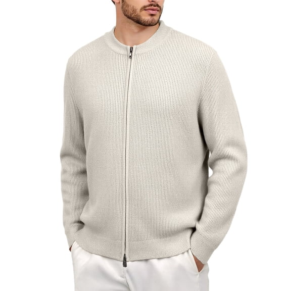 Daznico Jackets for Men,Big Tall Sweater Coat Long Sleeve Thermal Knit Cardigan Jacket with Zipper for Warmth and Comfort In Cold Weather,Mens Winter Coats,Size:S