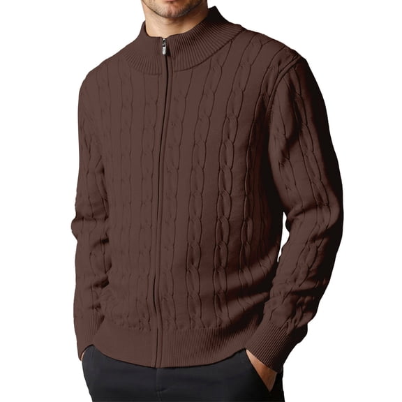 Daznico Jackets for Men,Elegant Knit Shawl Collar Cardigan for Winter Blend Sweater Coat with Classic Knit Texture Finishing and Cozy Warmth,Mens Winter Coats,Size:S