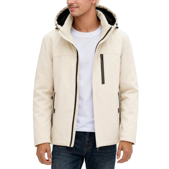 Daznico Jackets for Men, Jacket Outdoor Softshell Fashionable Warm Coat for Hiking Running Casual Wear Thickened and Insulated Outdoor Apparel,Mens Winter Coats,Size:M