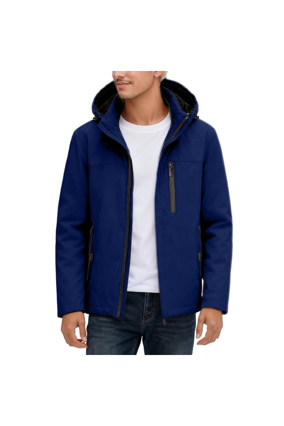 Jackets for Men, Jacket Outdoor Softshell Fashionable Warm Coat for Hiking Running Casual Wear Thickened and Insulated Outdoor Apparel,Mens Winter Coats,Size:XL