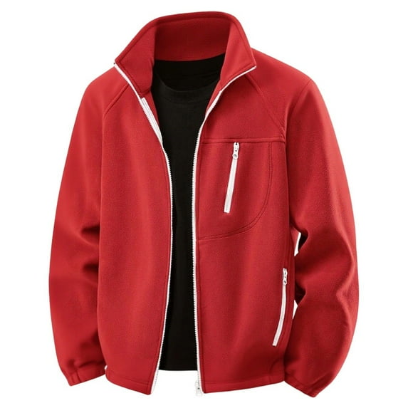 Daznico Jackets for Men, Lined Warm Stand Up Collar Cardigan Jacket Jacket for Teenagers Fashionable Color Autumn and Winter,Mens Winter Coats,Size:XXL