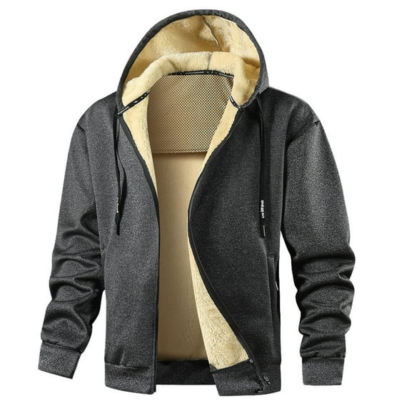 Daznico Jackets for Men,Full Zip Hooded Jacket Soft Lightweight Outdoor Warm Pullover Coat for Casual Wear Comfortable Athletic,Mens Winter Coats,Size:XL