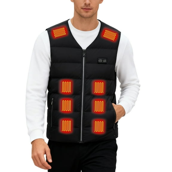 Daznico Jackets for Men,Heated Vest for Warming Winter Wear Thermal Undershirt with Rechargeable Battery for Cold Weather Outdoor Activities,Mens Winter Coats,Size:XXL