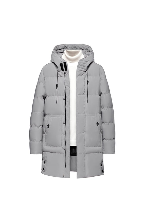 Jackets for Men,Heavyweight Insulated Big and Tall Hooded Coat Long Length Winter Warmth Jacket with Secure Pockets for Cold Weather,Mens Winter Coats,Size:7XL