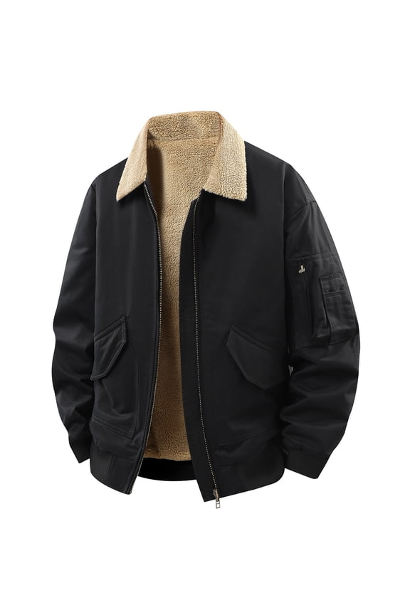 Jackets for Men,Heavyweight Jacket for Winter Lined Warm Coat with Thick Warmth Thermal Insulation Cold Weather Outerwear,Mens Winter Coats,Size:3XL