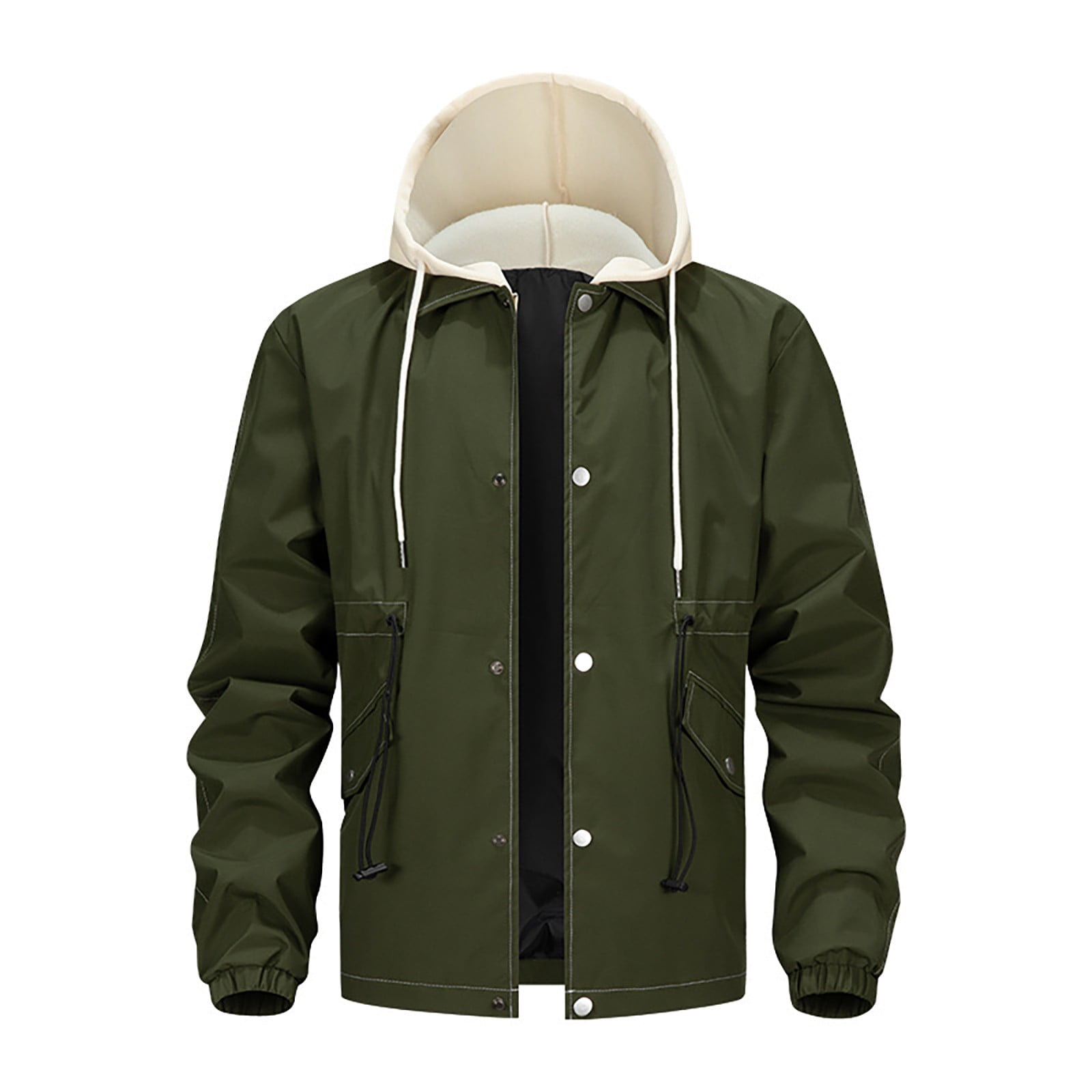 Daznico Jackets for Men,Hooded Casual Jacket with Front Pockets Solid ...