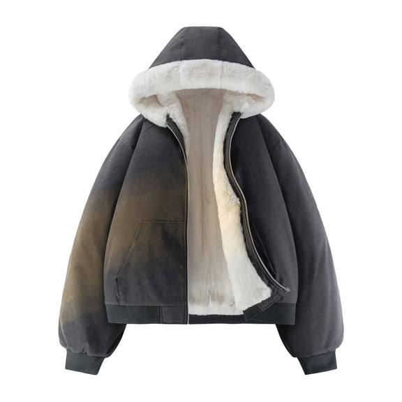 Daznico Jackets for Men,Hooded Winter Thickened Warm Jacket for Cold Weather Lined Durable Outerwear Casual Coat Functional Design for Outdoor Activities,Mens Winter Coats,Size:XL