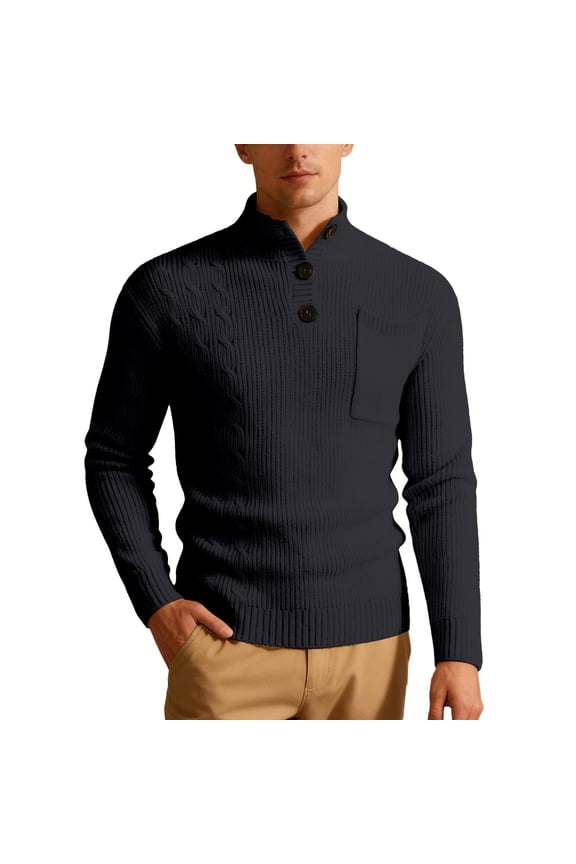 Jackets for Men,Knit Sweater Coat Autumn and Winter Fashionable Turtleneck Pullover Cozy Warm Layer for Modern Wardrobe,Mens Winter Coats,Size:L