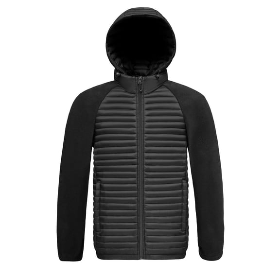 Daznico Jackets for Men,Lightweight Thermal Quilted Jacket for Detachable Hood Winter Warm Padded Coat Outdoor Casual Windproof Anorak Outerwear,Mens Winter Coats,Size:M