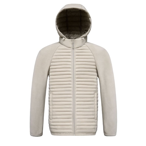 Daznico Jackets for Men,Lightweight Thermal Quilted Jacket for Detachable Hood Winter Warm Padded Coat Outdoor Casual Windproof Anorak Outerwear,Mens Winter Coats,Size:M