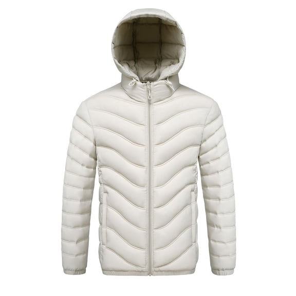 Daznico Jackets for Men,Lightweight Winter with Detachable Hood Lined Warm Insulated Jacket Windproof Cold Weather Outerwear Coat for Daily Casual,Mens Winter Coats,Size:XL