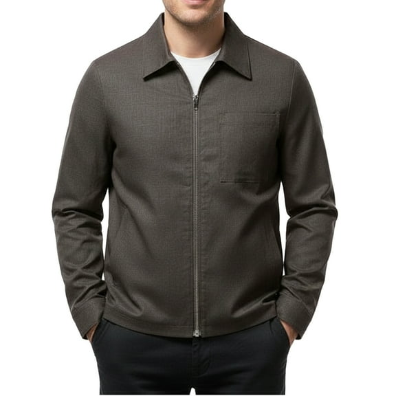 Daznico Jackets for Men,Linen Notch Lapel Jacket with Pockets Lightweight Outerwear Coat for Daily Wear Breathable Fabric Smart Casual Versatile Layering Piece,Mens Winter Coats,Size:M