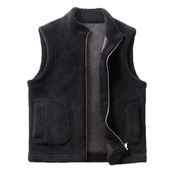 Daznico Jackets for Men,Reversible Vest Double Faced Sleeveless Outerwear Coat Warm Winter Wear Without Hood Lightweight Stand Collar Jacket,Mens Winter Coats,Size:L