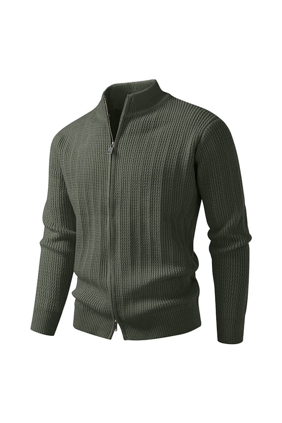 Jackets for Men,Winter Casual Zip Up Knit Sweater Coat with Half High Neck Comfortable Warm Lined Outerwear for Cold Weather,Mens Winter Coats,Size:M