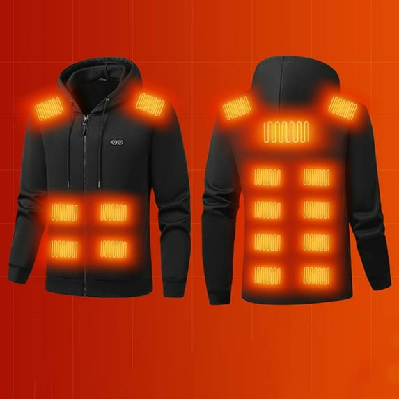 Daznico Jackets for Men,Winter Heated Jacket with Control All Weather Windproof Lined Outdoor Sport Coat for Cold Weather Camping Hiking and Daily Wear,Mens Winter Coats,Size:3XL