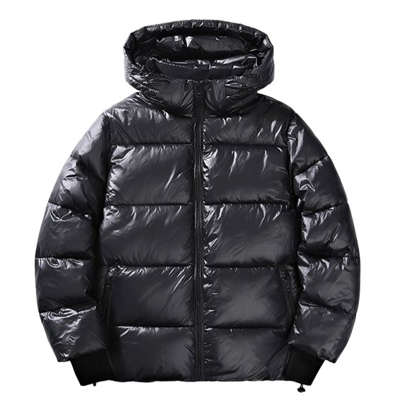 Daznico Jackets for Men,Winter Thermal Jacket with Hood Windproof Warm Insulated Padded Coat for Cold Weather Heavy Duty Coats with and Multiple Pockets,Mens Winter Coats,Size:3XL