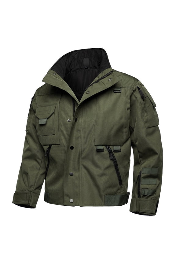 Jackets for Men,Casual Jacket Windproof Motorcycle Riding Wear Outdoor Adventure Sport Coat with Multiple Pockets,Mens Winter Coats,Size:XXL