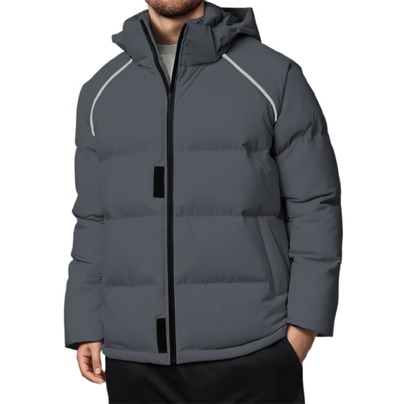 Daznico Jackets for Men,Heavyweight Hooded Coat Winter Warm Insulated Jacket with Detachable Outdoor Windproof Cold Weather,Mens Winter Coats,Size:S