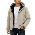 thumbnail image 1 of Daznico Jackets for Men,Men's Autumn and Winter Thickened Outdoor Casual Loose Fit Hooded Jacket Coat,Mens Winter Coats,Size:3XL, 1 of 5