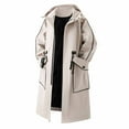 thumbnail image 1 of Daznico Jackets for Men,Men's Mid Length Trench Coat with Hood Casual Outerwear,Mens Winter Coats,Size:XXL, 1 of 5