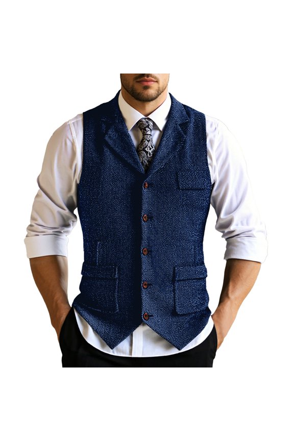 Jackets for Men,Men's Vest Blazer, Retro Lapel Design with Chain Detail, Multi-Functional Sleeveless Suit Jacket,Mens Winter Coats,Size:S